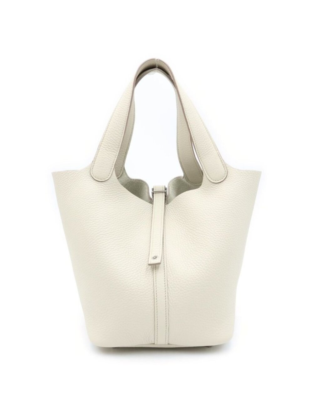 Hermes Picotin Lock MM Handbag Cles Taurillon Leather Silver